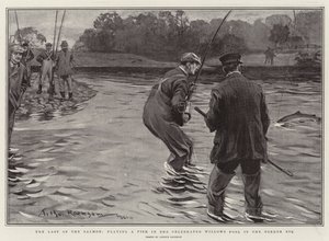 Le dernier des saumons, jouant un poisson dans le célèbre Willows Pool dans le Border Esk